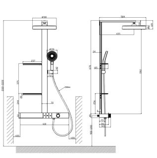 Душевая стойка Black & White Gravity 9005NC хром